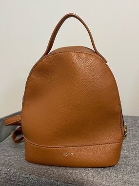 Brown Leather Mini Backpack